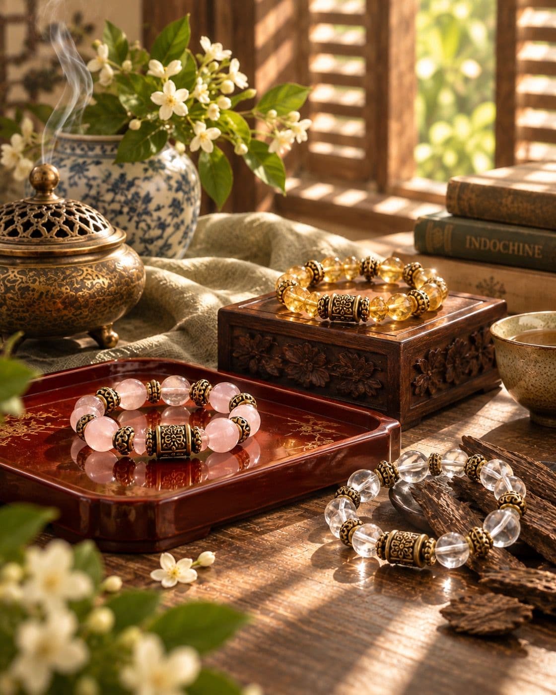 Vòng tay thạch anh hồng